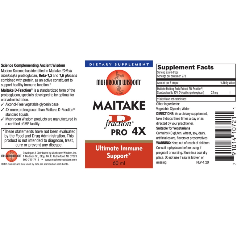 MAITAKE Dfraction® PRO 4X, 60ml Mushroom Wisdom Inc.