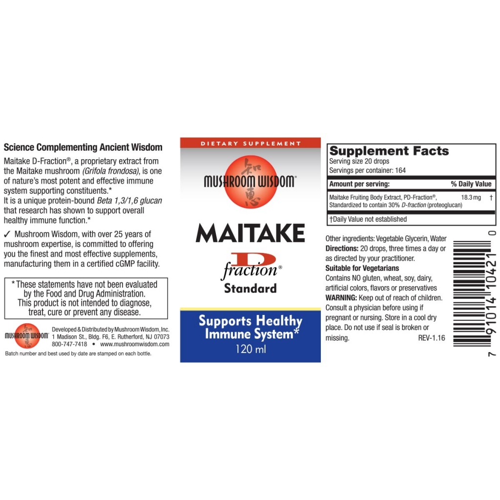MAITAKE Dfraction® Standard, 120ml Mushroom Wisdom Inc.