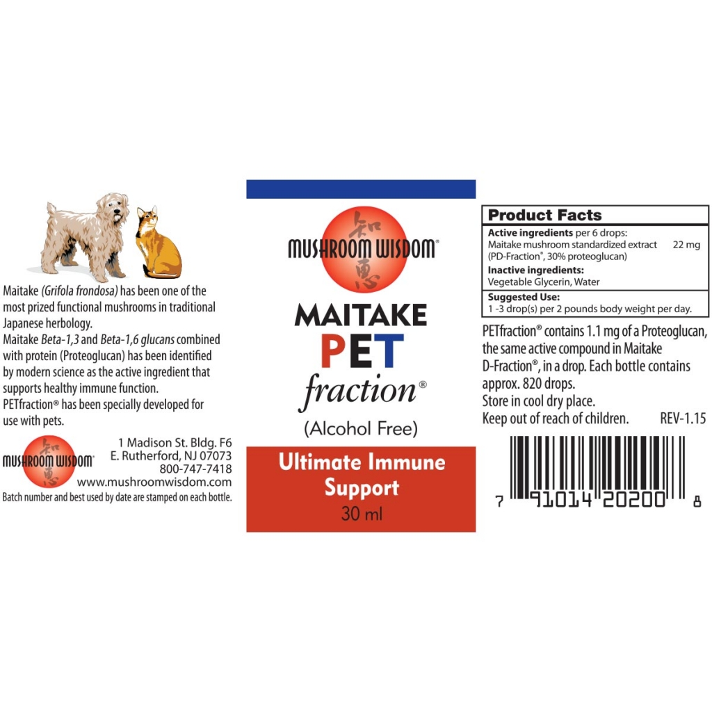 MAITAKE PET fraction®, 30ml Mushroom Wisdom Inc.